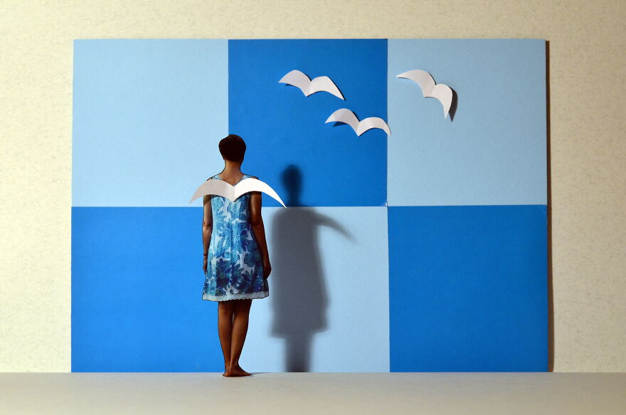 I Make Artistic Photos With A Tiny Cutout Of Myself And No Photoshop