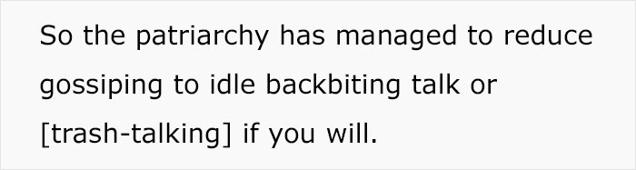 Woman Explains Why Gossiping Was Stigmatized By Men And Many Agree Her Opinion Has Great Points Woman Explains Why Gossiping Was Stigmatized By Men And Many Agree Her Opinion Has Great Points