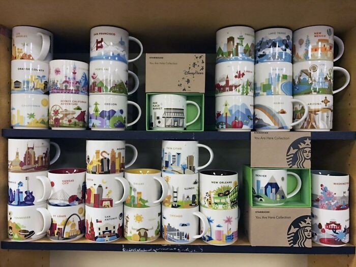 Starbucks 'You Are Here' Mugs- Collected From All The Places I've Been, With A Couple From Places I Haven't Given To Me As Gifts