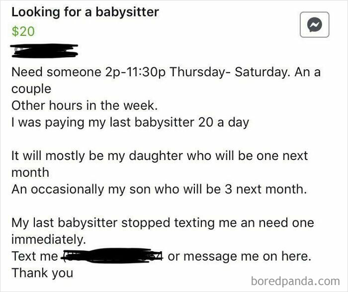 I Wonder Why Her Babysitter Stopped Texting Her For Less Than $2 An Hour