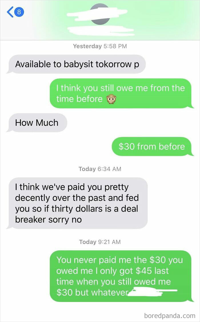 Paying You To Babysit Is “A Deal Breaker Sorry No”