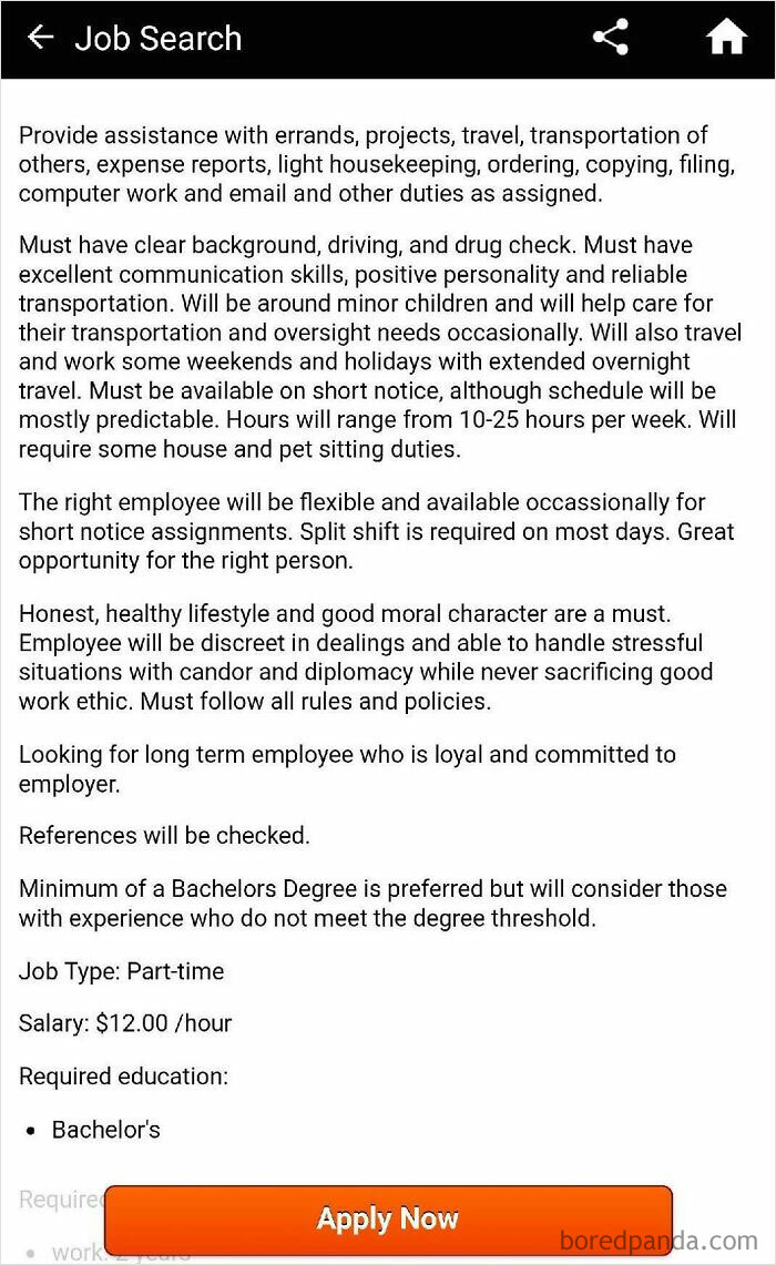 Must Have A Bachelors Degree To Babysit My House