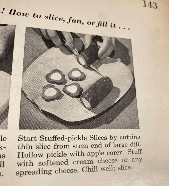 I Don’t Think I’ve Ever Had A Stuffed Party Pickle Slice. Surprised They Didn’t Suggest Putting The Party Pickle Innards On A Saltine!!