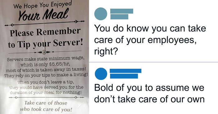 Restaurant Posts A Sign Begging Clients To Tip Servers, Digs Their Own Grave As People Start Criticizing Them