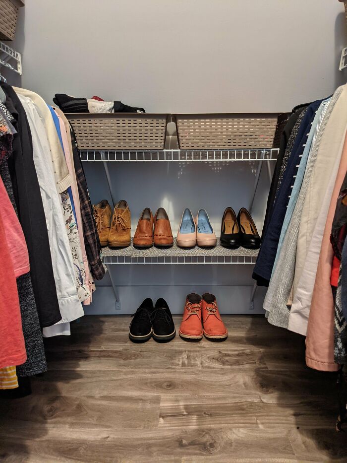 Slanted Closet Organized!
