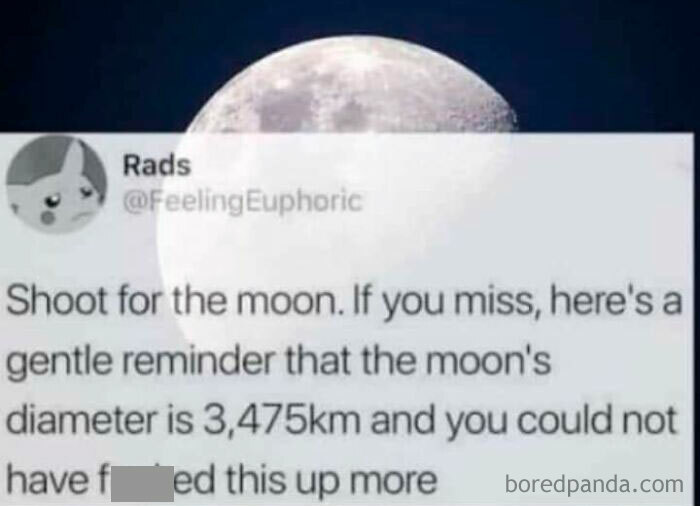 Clever science meme about the moon's diameter humorously conveys a mistake.