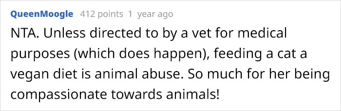 Vegan Stepdaughter Makes A Scene After Parents Refuse To Change Their Cat's Diet To Vegan Vegan Stepdaughter Makes A Scene After Parents Refuse To Change Their Cat's Diet To Vegan
