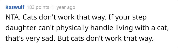 Vegan Stepdaughter Makes A Scene After Parents Refuse To Change Their Cat's Diet To Vegan