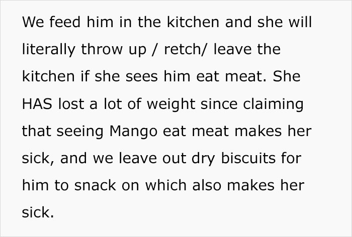 Vegan Stepdaughter Makes A Scene After Parents Refuse To Change Their Cat's Diet To Vegan