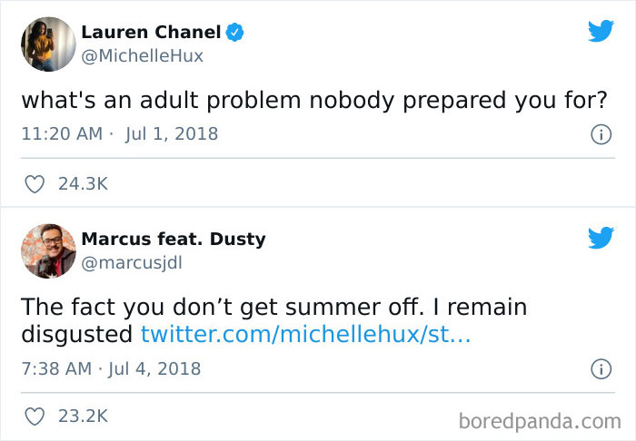 Funny summer meme about adult problems and not getting summer breaks.