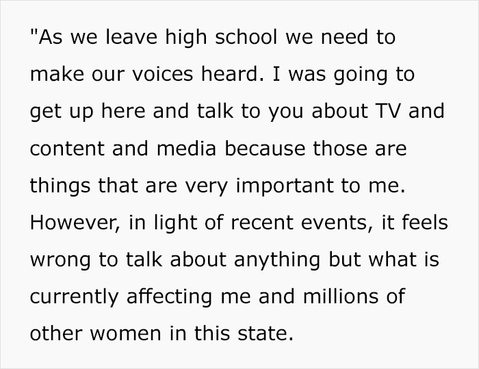 Texan Valedictorian Addresses The State's Anti-Abortion Bill After Dropping Her Approved Speech At The Last Minute Texan Valedictorian Addresses The State's Anti-Abortion Bill After Dropping Her Approved Speech At The Last Minute