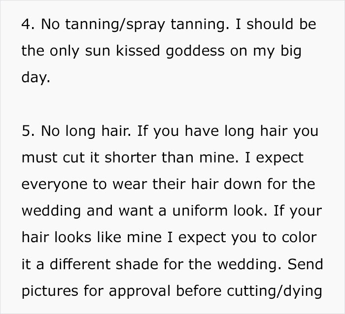 Lunatic Bride Sends Out A List Of Crazy Rules To Her Bridesmaids And People Don't Even Know What To Say Lunatic Bride Sends Out A List Of Crazy Rules To Her Bridesmaids And People Don't Even Know What To Say