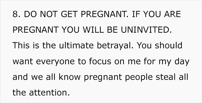 Lunatic Bride Sends Out A List Of Crazy Rules To Her Bridesmaids And People Don't Even Know What To Say Lunatic Bride Sends Out A List Of Crazy Rules To Her Bridesmaids And People Don't Even Know What To Say