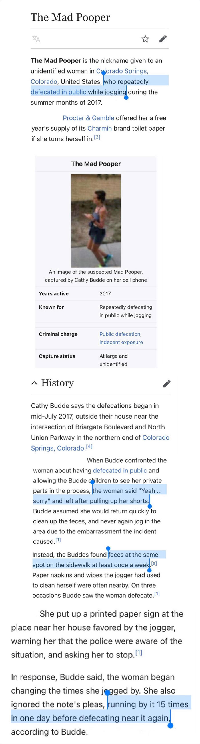 Icon!! This Is One Of The World’s Many Unsolved Mysteries!! I Like To Imagine The Mad Pooper To Be A Fit, Middle Aged Mom Who’s Crying Laughing While Pulling Down Her Lululemons To Take A Dump In This Random Family’s Lawn For The Fourth Time That Month, Willing To Do Truly Anything To Escape The Monotony Of Her Suburban Life