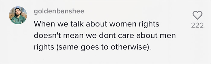 Woman Gives A Perfect Example On How To Respond When A Misogynist Asks You 'But What About Men's Rights?'