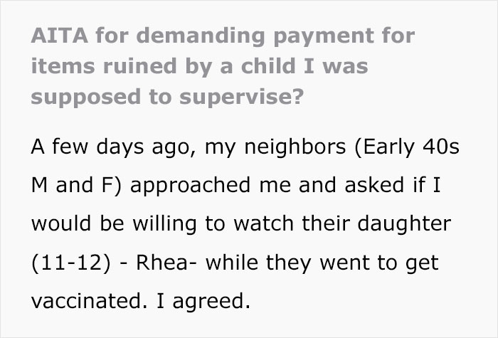 Dad Is Furious When His Daughter's Babysitter Demands He Pay For The Personal Things She's Ruined Dad Is Furious When His Daughter's Babysitter Demands He Pay For The Personal Things She's Ruined