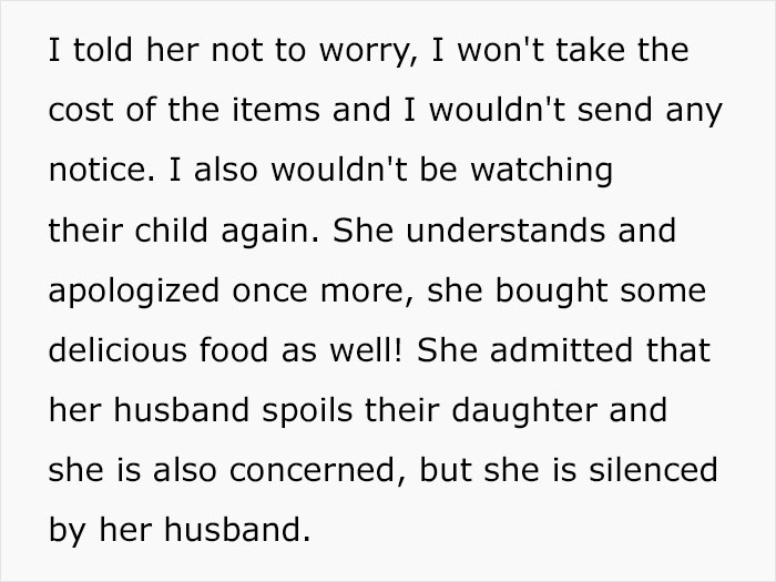 Dad Is Furious When His Daughter's Babysitter Demands He Pay For The Personal Things She's Ruined Dad Is Furious When His Daughter's Babysitter Demands He Pay For The Personal Things She's Ruined