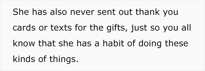 Woman Demands Guests Bring Expensive Gifts To Baby Shower, Student Refuses Because It's Expensive, Sparks Family Drama Woman Demands Guests Bring Expensive Gifts To Baby Shower, Student Refuses Because It's Expensive, Sparks Family Drama