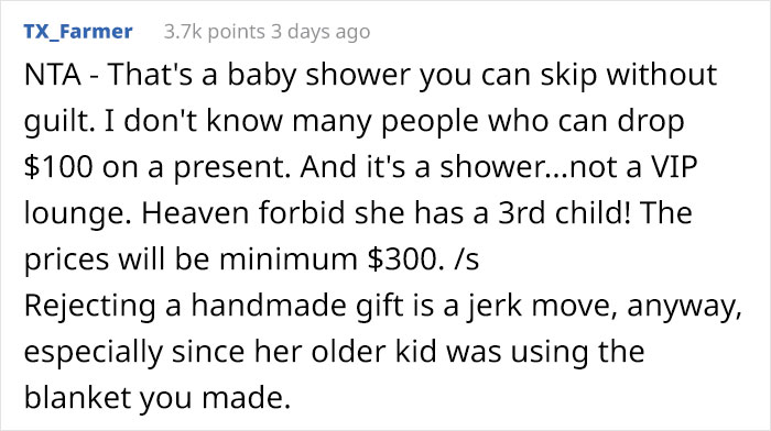 Woman Demands Guests Bring Expensive Gifts To Baby Shower, Student Refuses Because It's Expensive, Sparks Family Drama Woman Demands Guests Bring Expensive Gifts To Baby Shower, Student Refuses Because It's Expensive, Sparks Family Drama