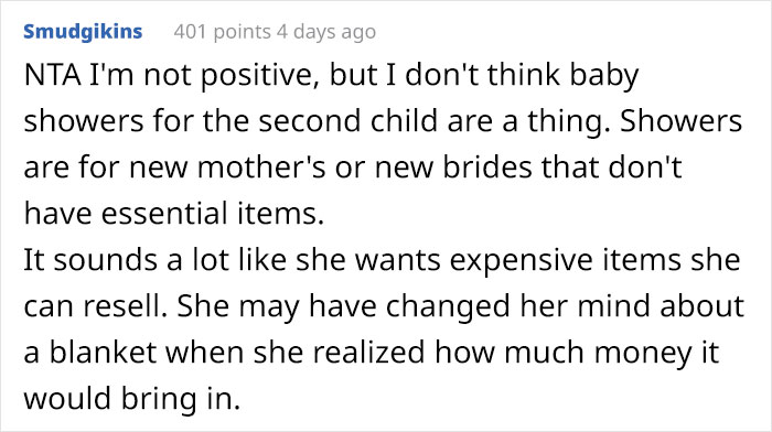 Woman Demands Guests Bring Expensive Gifts To Baby Shower, Student Refuses Because It's Expensive, Sparks Family Drama Woman Demands Guests Bring Expensive Gifts To Baby Shower, Student Refuses Because It's Expensive, Sparks Family Drama