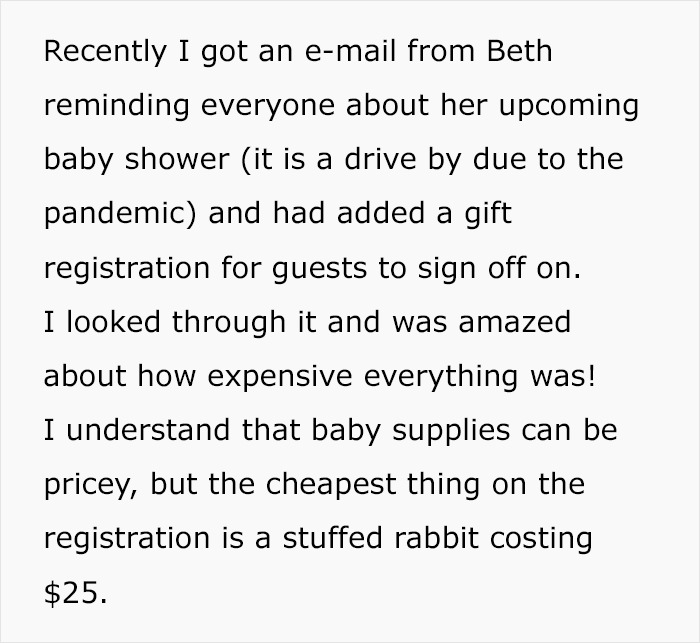 Woman Demands Guests Bring Expensive Gifts To Baby Shower, Student Refuses Because It's Expensive, Sparks Family Drama Woman Demands Guests Bring Expensive Gifts To Baby Shower, Student Refuses Because It's Expensive, Sparks Family Drama