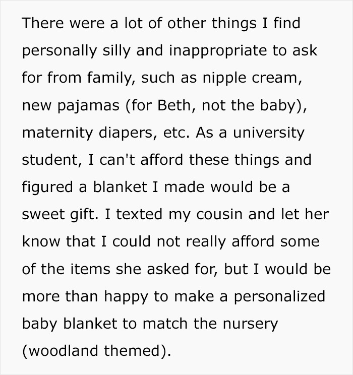 Woman Demands Guests Bring Expensive Gifts To Baby Shower, Student Refuses Because It's Expensive, Sparks Family Drama Woman Demands Guests Bring Expensive Gifts To Baby Shower, Student Refuses Because It's Expensive, Sparks Family Drama