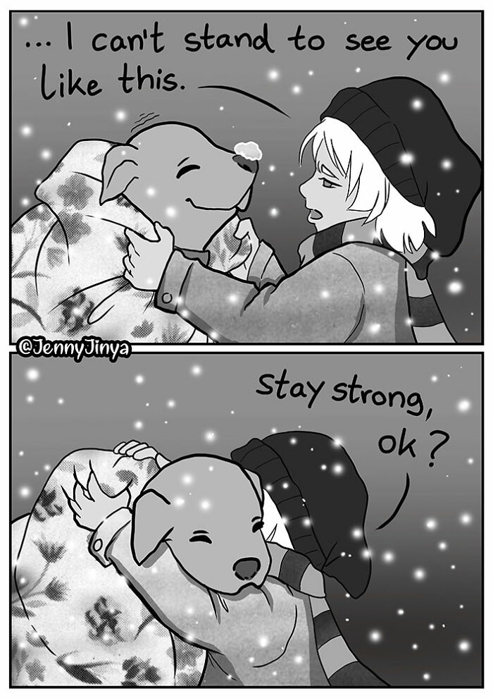 Artist Who Makes People Cry With Her Animal Comics Just Released A New Tragic One About A Freezing Dog Artist Who Makes People Cry With Her Animal Comics Just Released A New Tragic One About A Freezing Dog