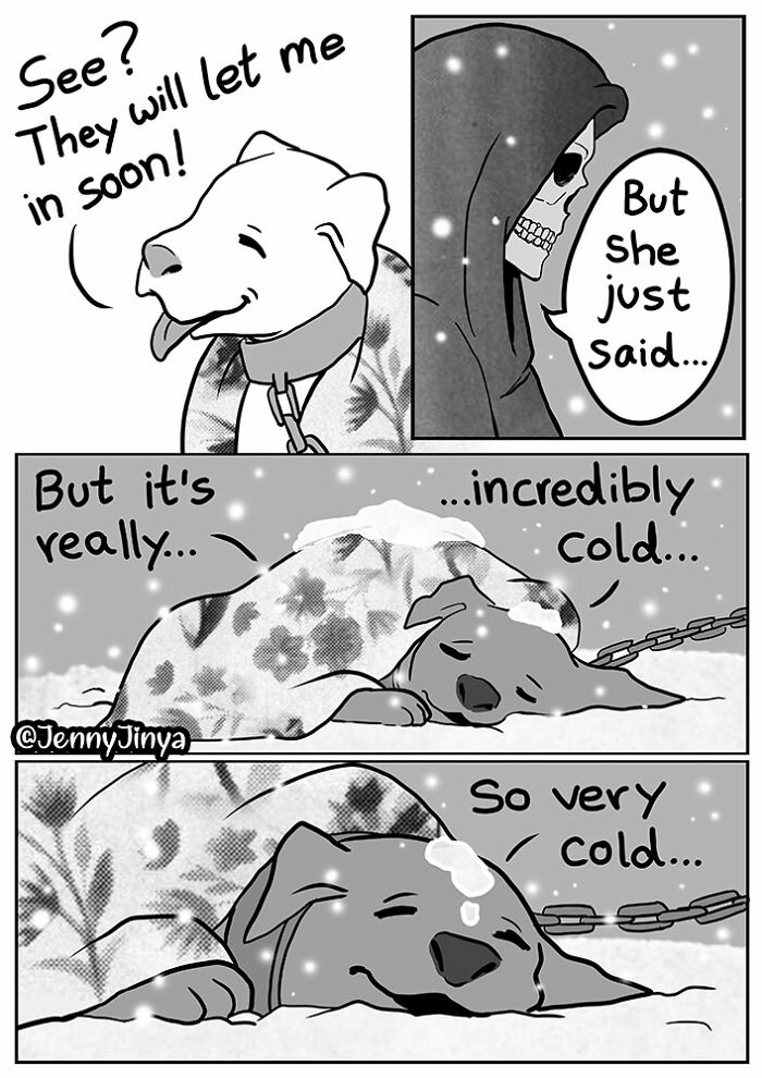 Artist Who Makes People Cry With Her Animal Comics Just Released A New Tragic One About A Freezing Dog Artist Who Makes People Cry With Her Animal Comics Just Released A New Tragic One About A Freezing Dog
