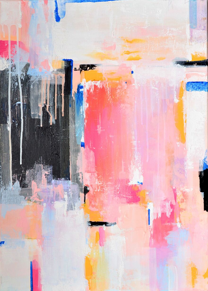 Went From Realistic Art And Watercolor To Acrylic And Free Abstraction On Canvas. And Here Is My Result.