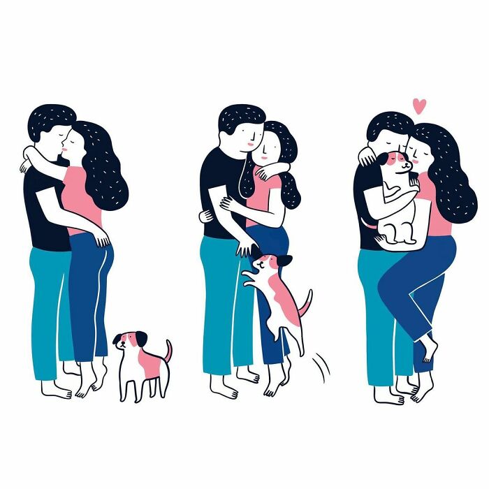 Artist Expresses All His Love For Cats And Dogs In Adorable Minimalist Illustrations (26 Pics)