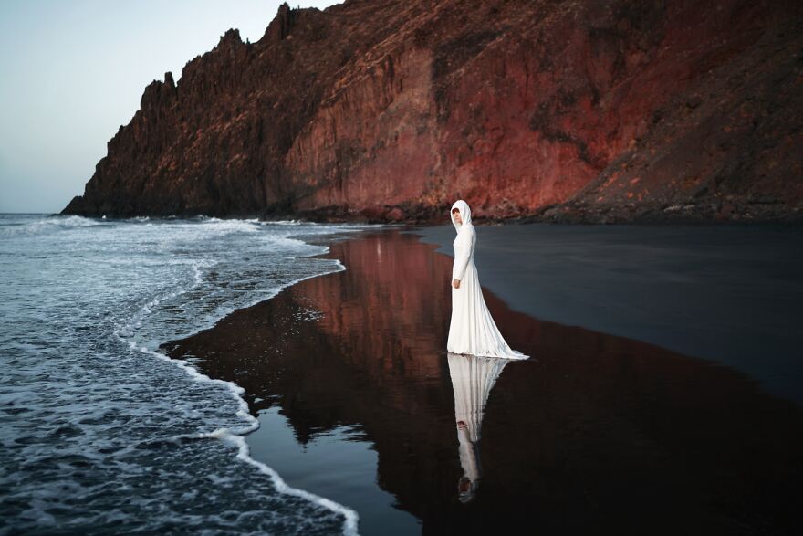 As She Landed On The Luscious Surface Of The Volcanic Shore, She Began To Wonder How Long It Would Take Before It Would Be Swallowed By The Dark Ocean. She Looked Me In The Eyes And Her Energy Flowed Through The Almost Unbreathable Air, Once More Confirming She Had Arrived Here From Far Far Away