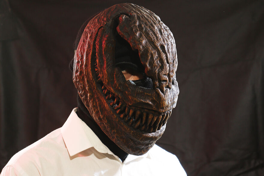Venom Wooden Mask | Wood Carving Venom Wooden Mask | Wood Carving
