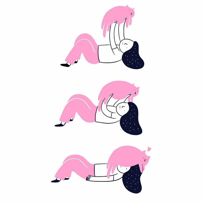 Artist Expresses All His Love For Cats And Dogs In Adorable Minimalist Illustrations (26 Pics)