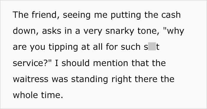 Guy Publicly Shames Wife&rsquo;s Friend For Being Rude To A Waitress, Asks Online If He Went Too Far