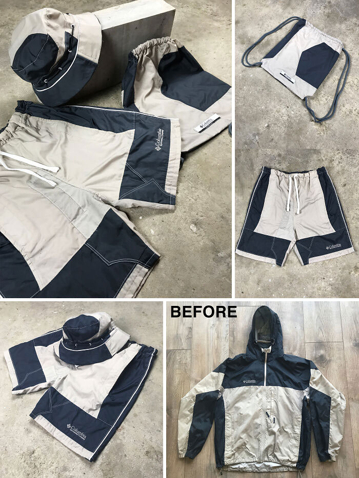 Made Some Shorts, A Bucket Hat And A Bag All From One Old Jacket 