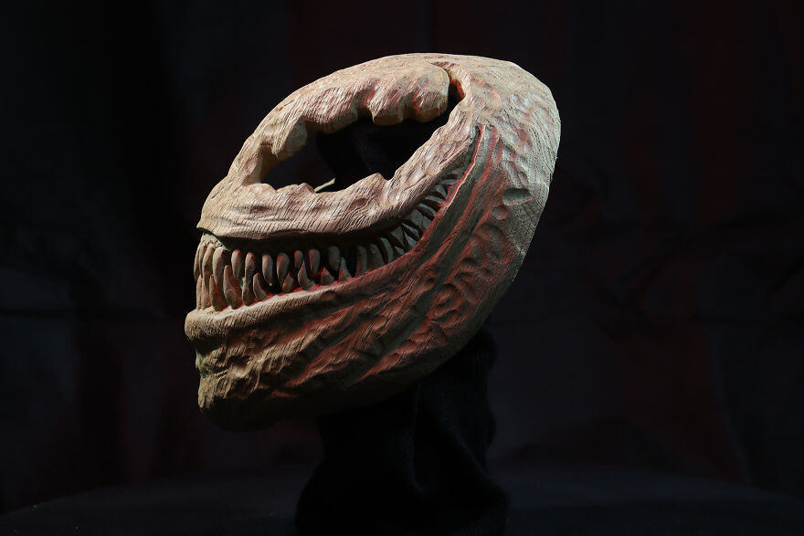 Venom Wooden Mask | Wood Carving Venom Wooden Mask | Wood Carving