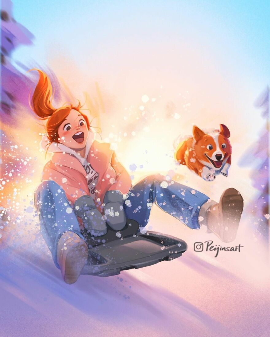 Artist Proves In His Illustrations That The Presence Of Animals Makes Everything Adorable (28 Pics)