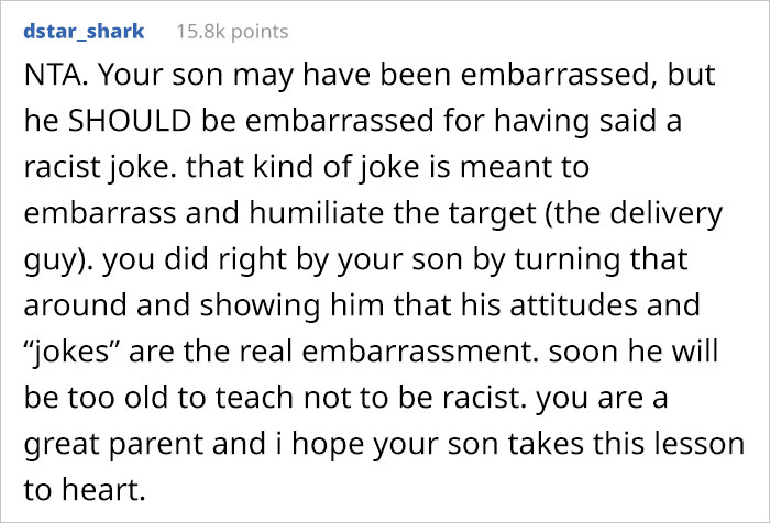 Mom Forces Son To Apologize For Racist Joke To Chinese Delivery Guy Who Already Had It Rough, Dad Doesn’t Like The Punishment Mom Forces Son To Apologize For Racist Joke To Chinese Delivery Guy Who Already Had It Rough, Dad Doesn’t Like The Punishment