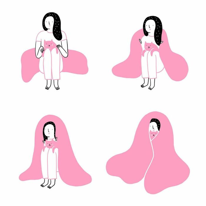 Artist Expresses All His Love For Cats And Dogs In Adorable Minimalist Illustrations (26 Pics)