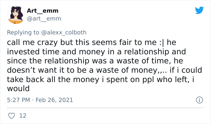 Guy Demands His Date Return $35 After It Didn't Lead To Anything More