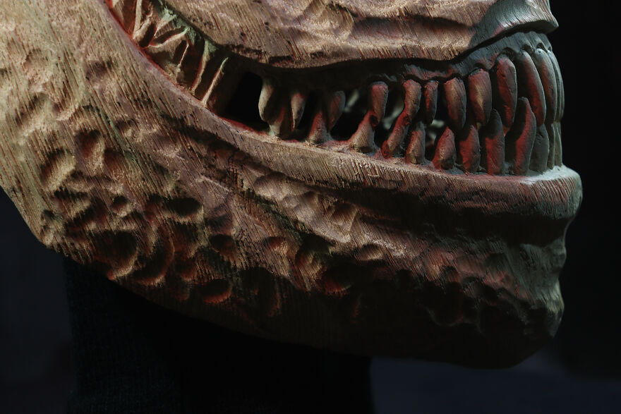 Venom Wooden Mask | Wood Carving Venom Wooden Mask | Wood Carving