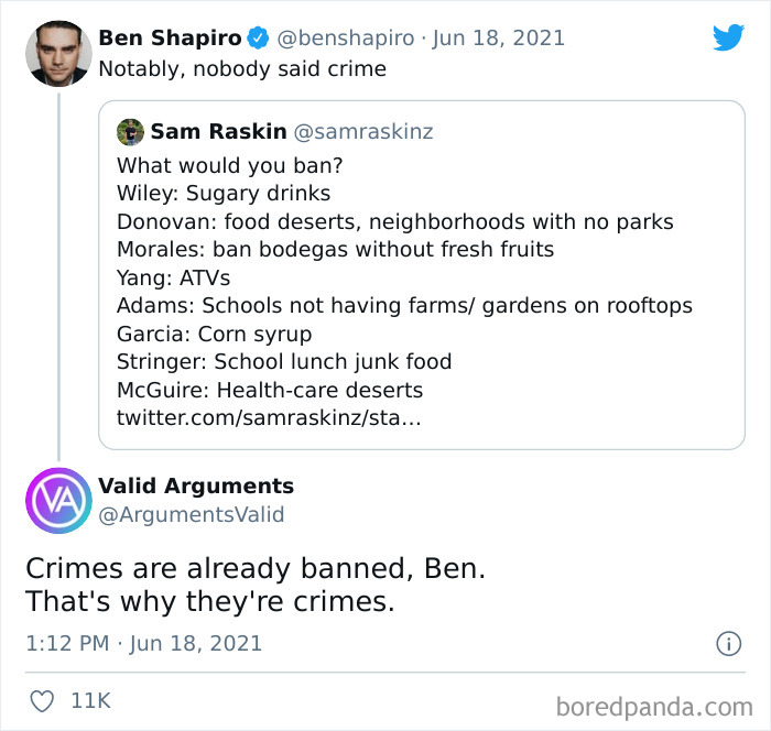 American Not Realizing Crime Is Already Illegal