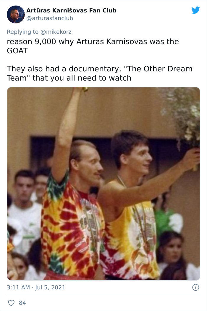 Inspirational Story Of One Of The Most Famous Tie-Dye Shirts Created For A Post-Soviet Lithuanian Basketball Team By An American Rock Band Is Going Viral Inspirational Story Of One Of The Most Famous Tie-Dye Shirts Created For A Post-Soviet Lithuanian Basketball Team By An American Rock Band Is Going Viral