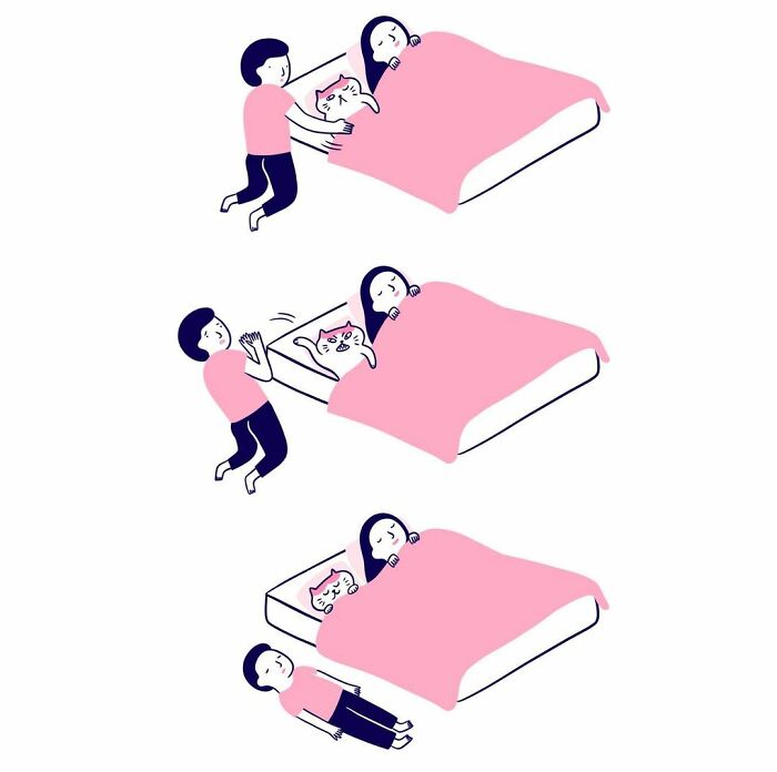 Artist Expresses All His Love For Cats And Dogs In Adorable Minimalist Illustrations (26 Pics)