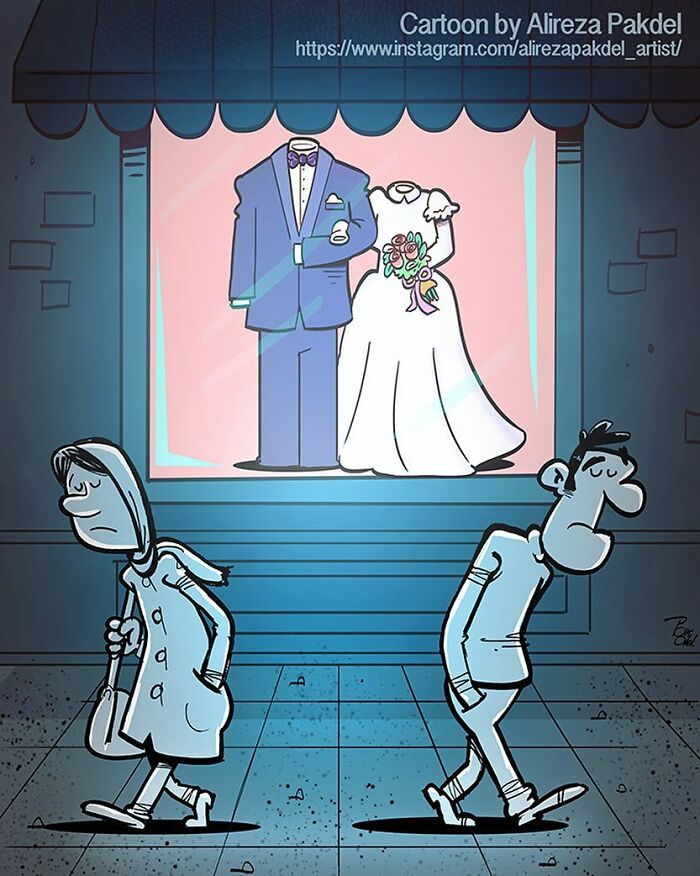 Iranian Artist Continues To Make Illustrations That Denounce Current Problems In Society (New Pics)