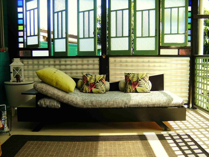 Daybed Made In 1960 Bought For $80 - 80 Year Old Windows Bought For $5 Each