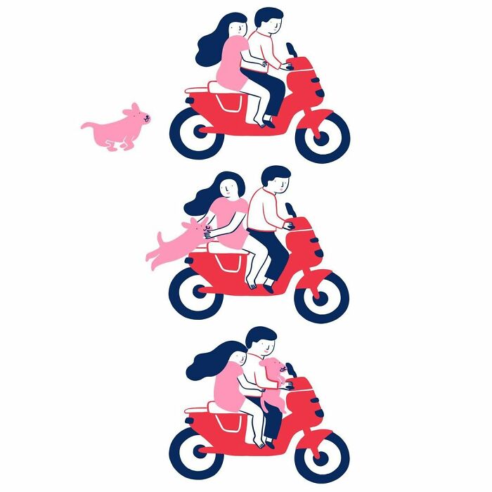 Artist Expresses All His Love For Cats And Dogs In Adorable Minimalist Illustrations (26 Pics)