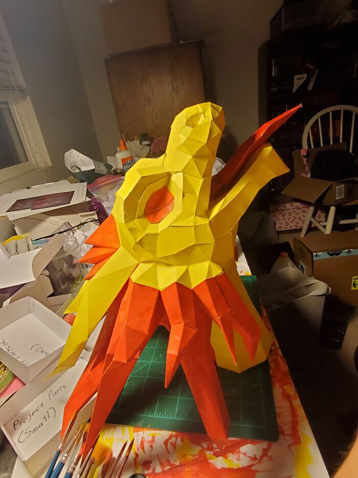 I Love Art In Most Forms Including Drawing, Pepakura, And Story Writing. I Don't Know If This Counts But Here's A Wall Decoration I Made For A Friend! I'm Super Proud Of It.