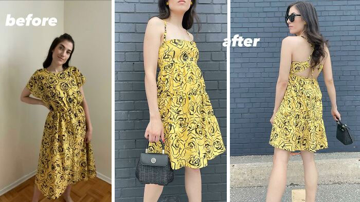 Upcycled This Thrifted Yellow Dress Into Something A Bit More My Style