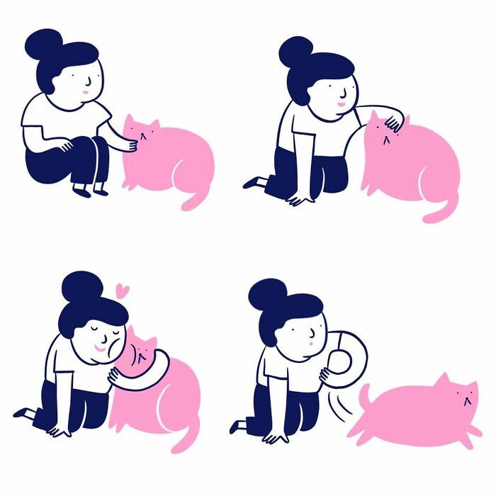 Artist Expresses All His Love For Cats And Dogs In Adorable Minimalist Illustrations (26 Pics)